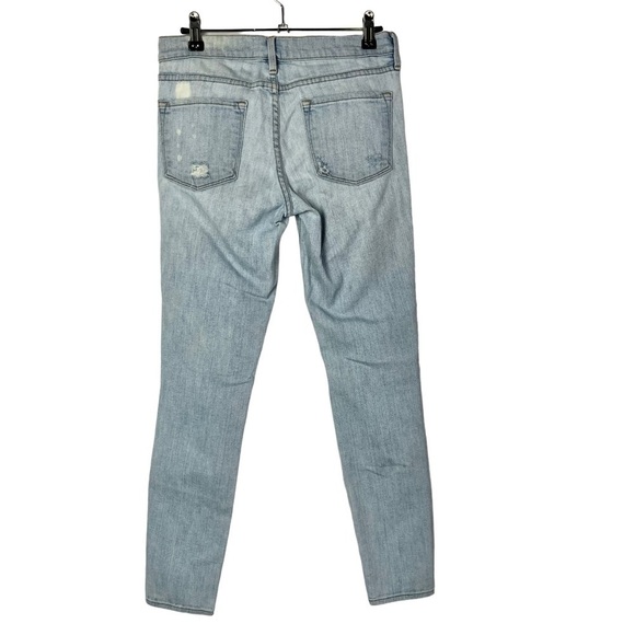 Frame Le Skinny De Jeanne Distressed Light Wash Skinny Jeans 26 - Picture 3 of 8
